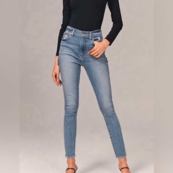 Abercrombie & Fitch Supper Skinny Ankle High Rise Women’s Blue Jeans Size 28/6R - Picture 1 of 7